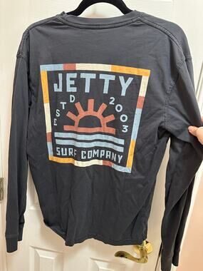 Jetty Long Sleeve Graphic Tee Size M in Navy